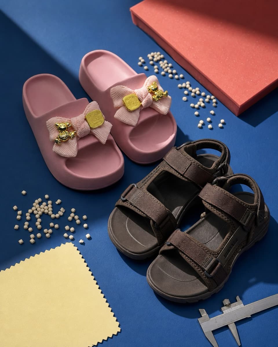 Sandalias Stars junto a materiales ligeros